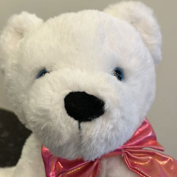 Animal Adventure 2022 Polar Bear with pink Bow. Pink Paws. Size 8” - Picture 2 of 7